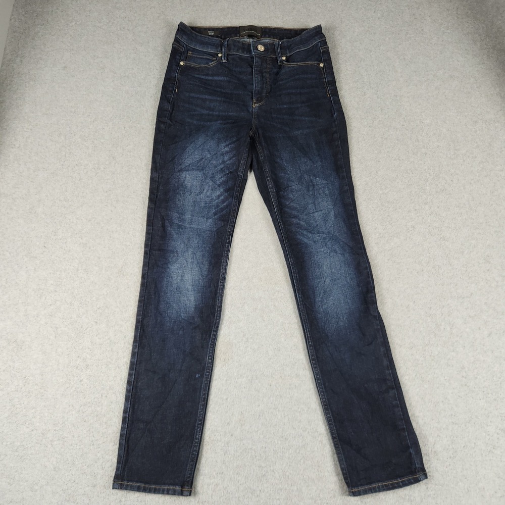 White House Black Market High Rise Slim Fit Jeans Womens 4 Blue Denim Dark Wash